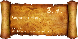 Bogert Arion névjegykártya